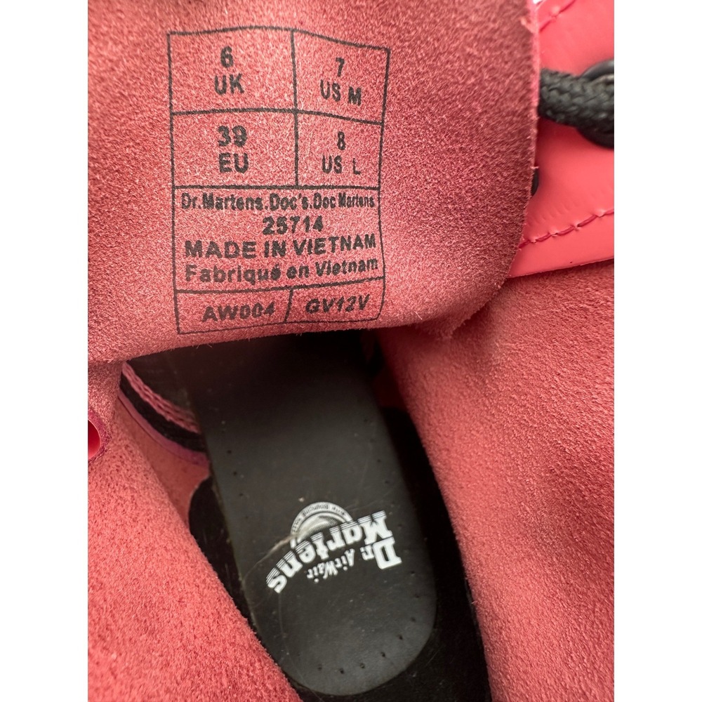 Dr Martens 1460‎ Acid Pink Smooth Leather Lace Up Combat Boots EU 39 US 8L US 7M - Picture 7 of 13